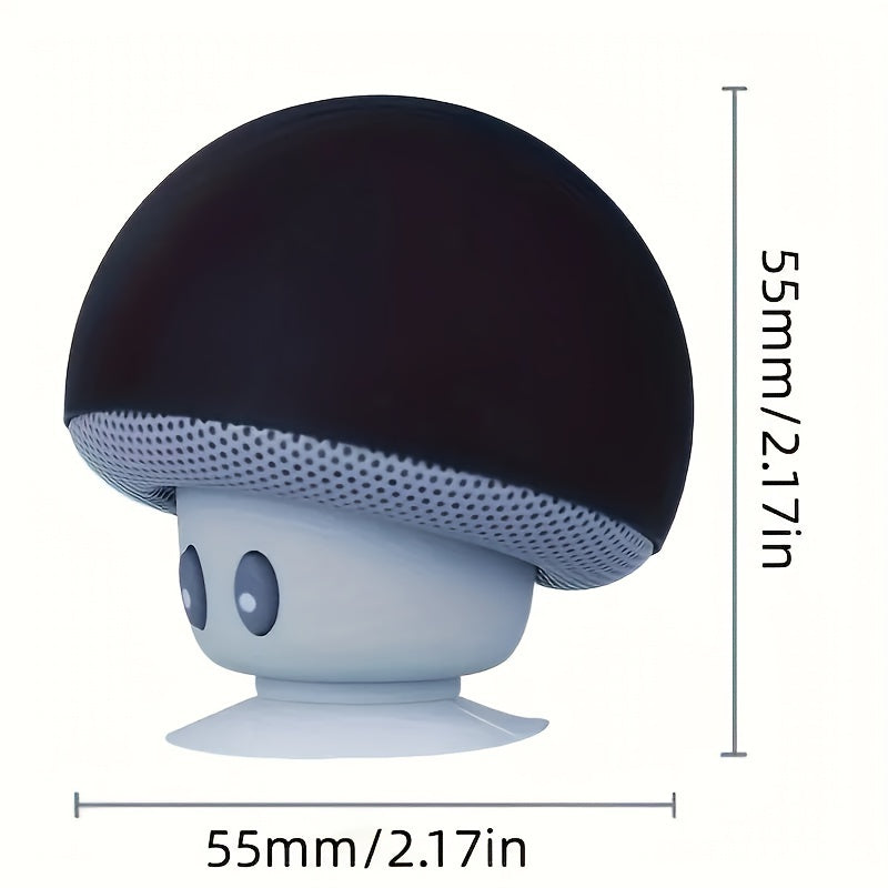 1pc Cartoon Mushroom Portable Wireless Speaker - Portable Bluetooth Speakers with Phone Holder, Suction Cup Design, Mini and Delicate
